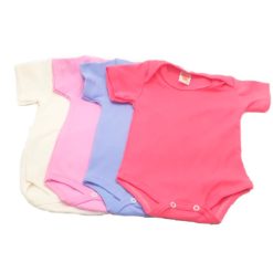 Body de Bebê Liso Manga Curta Suedine para Doação