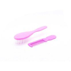 Pente e escova bebê rosa
