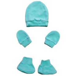 Kit Plush Sapatinho touca e luva bebê