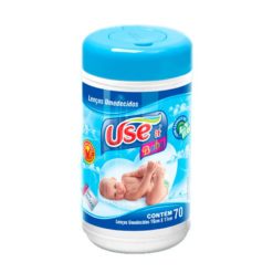 Pote de Lenço Umedecido para Bebê com 70 Lenços