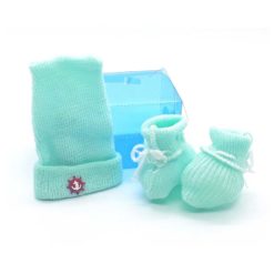 Kit Lã Touca e Sapatinho bebê