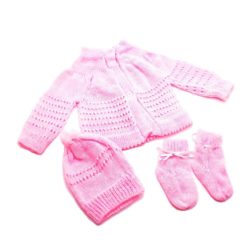 Casaco de Lã Bebê para Doação com 3 peças