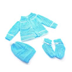 Casaco de Lã Bebê para Doação com 3 peças